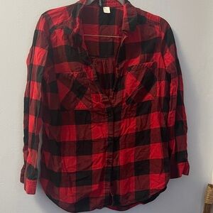 H&M Red and Black Checkered Shirt